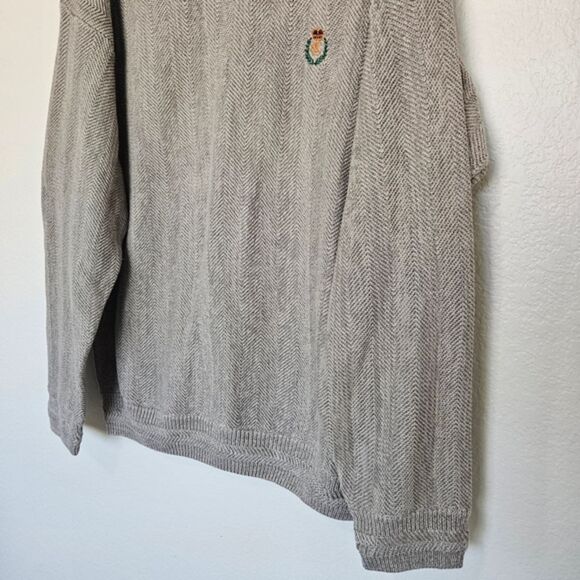 NWT Ralph Lauren Chaps | Crest Embroidered Fisherman Knit Sweater, Mens Large - Picture 3 of 7